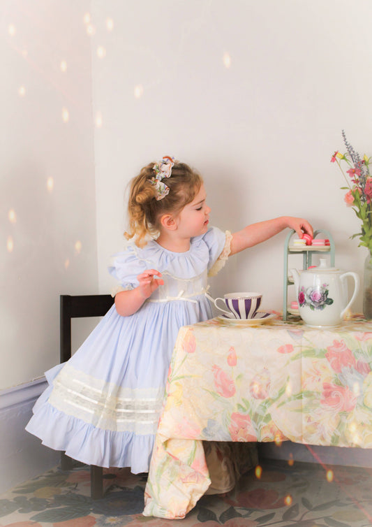 Celestine Heirloom Dress – Vintage Inspired Lace Boutique Girls Dress | Viscose Long Silhouette Heirloom Style