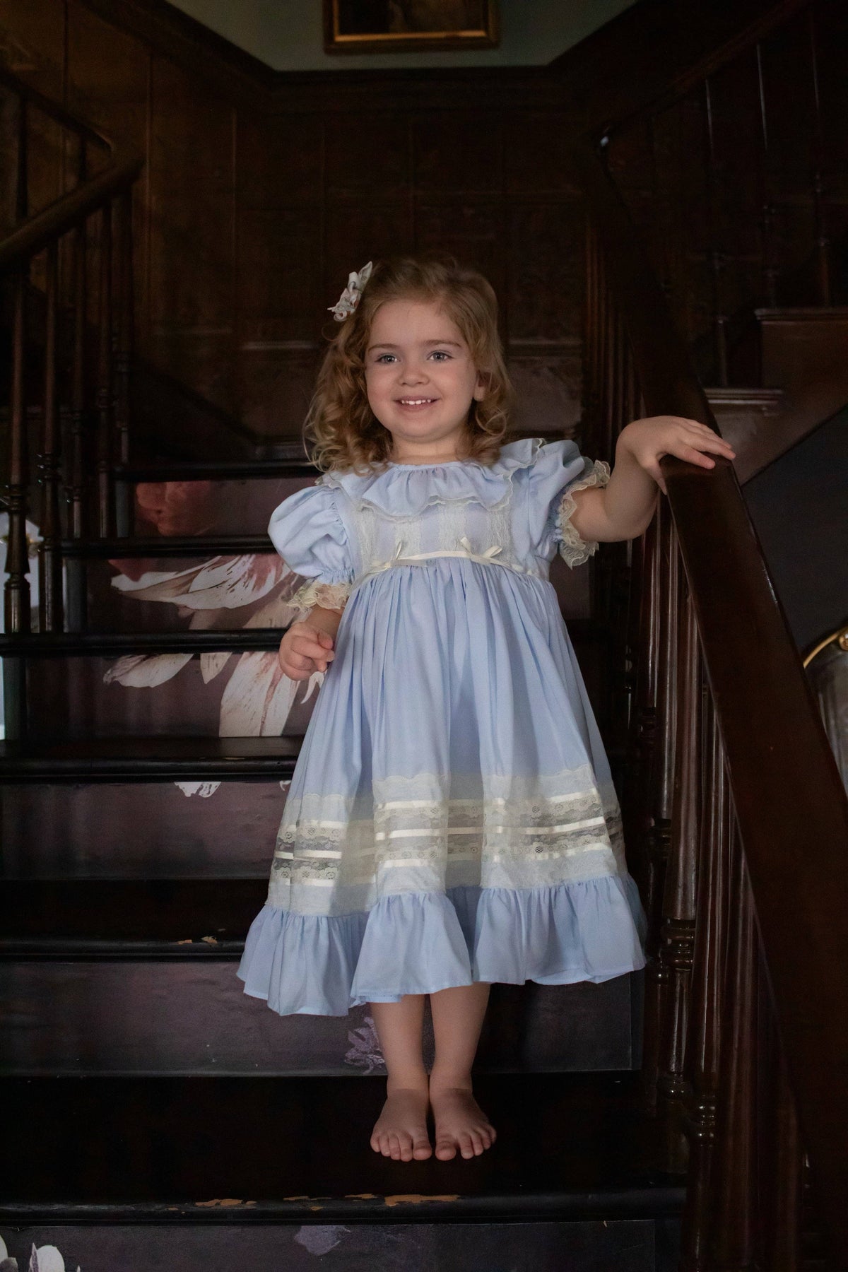 Celestine Heirloom Dress – Vintage Inspired Lace Boutique Girls Dress | Viscose Long Silhouette Heirloom Style