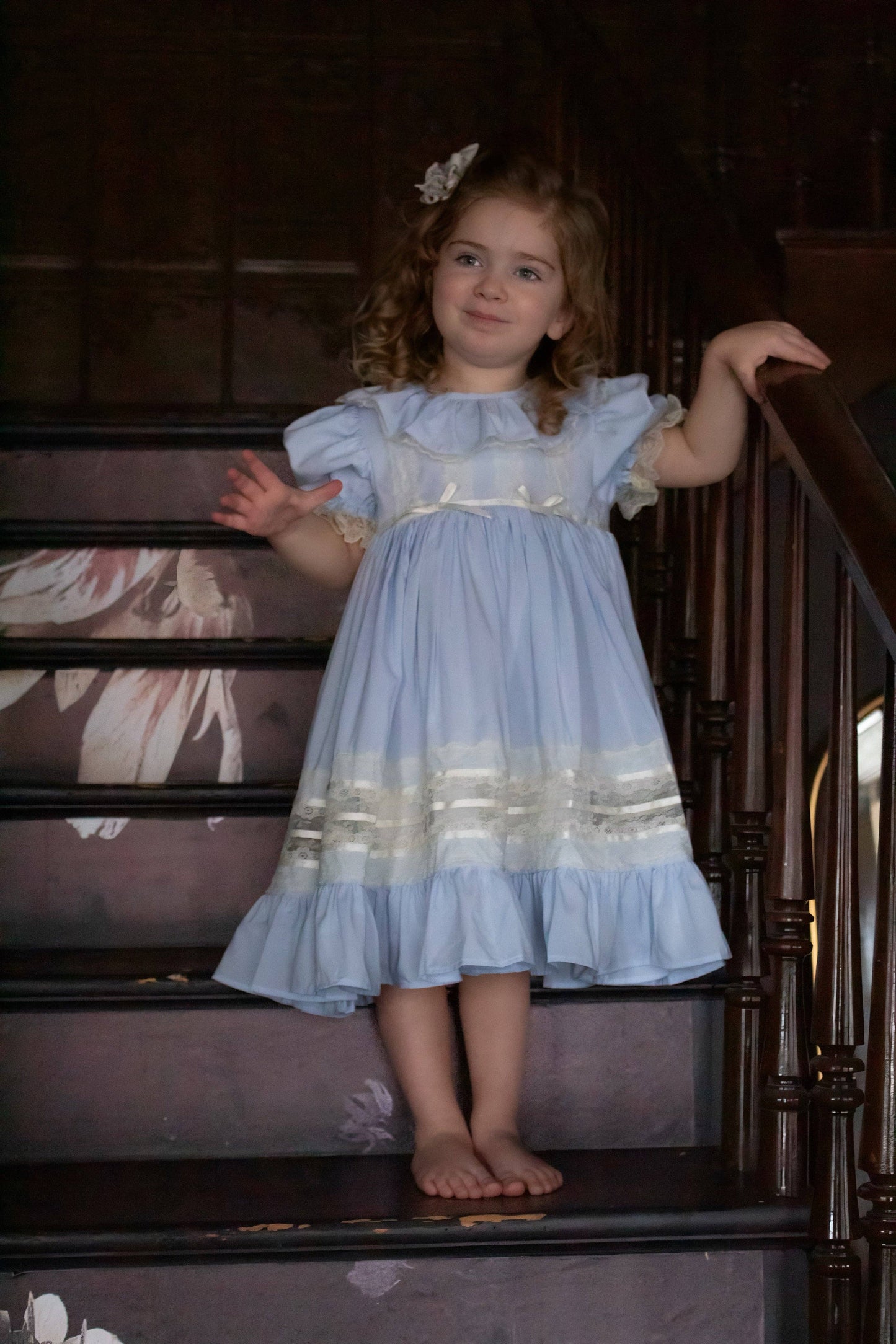 Celestine Heirloom Dress – Vintage Inspired Lace Boutique Girls Dress | Viscose Long Silhouette Heirloom Style