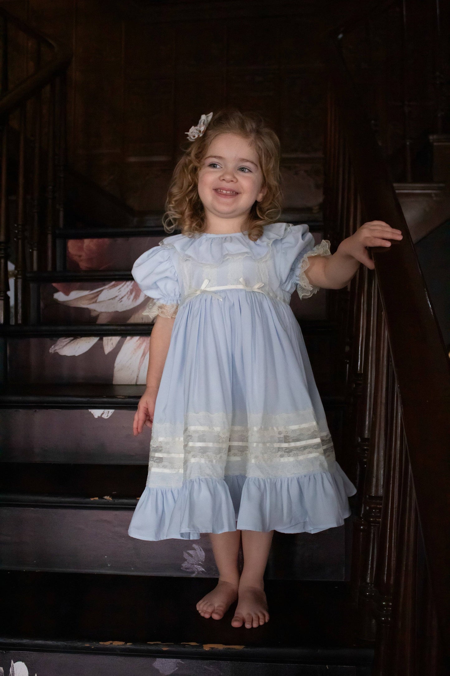 Celestine Heirloom Dress – Vintage Inspired Lace Boutique Girls Dress | Viscose Long Silhouette Heirloom Style