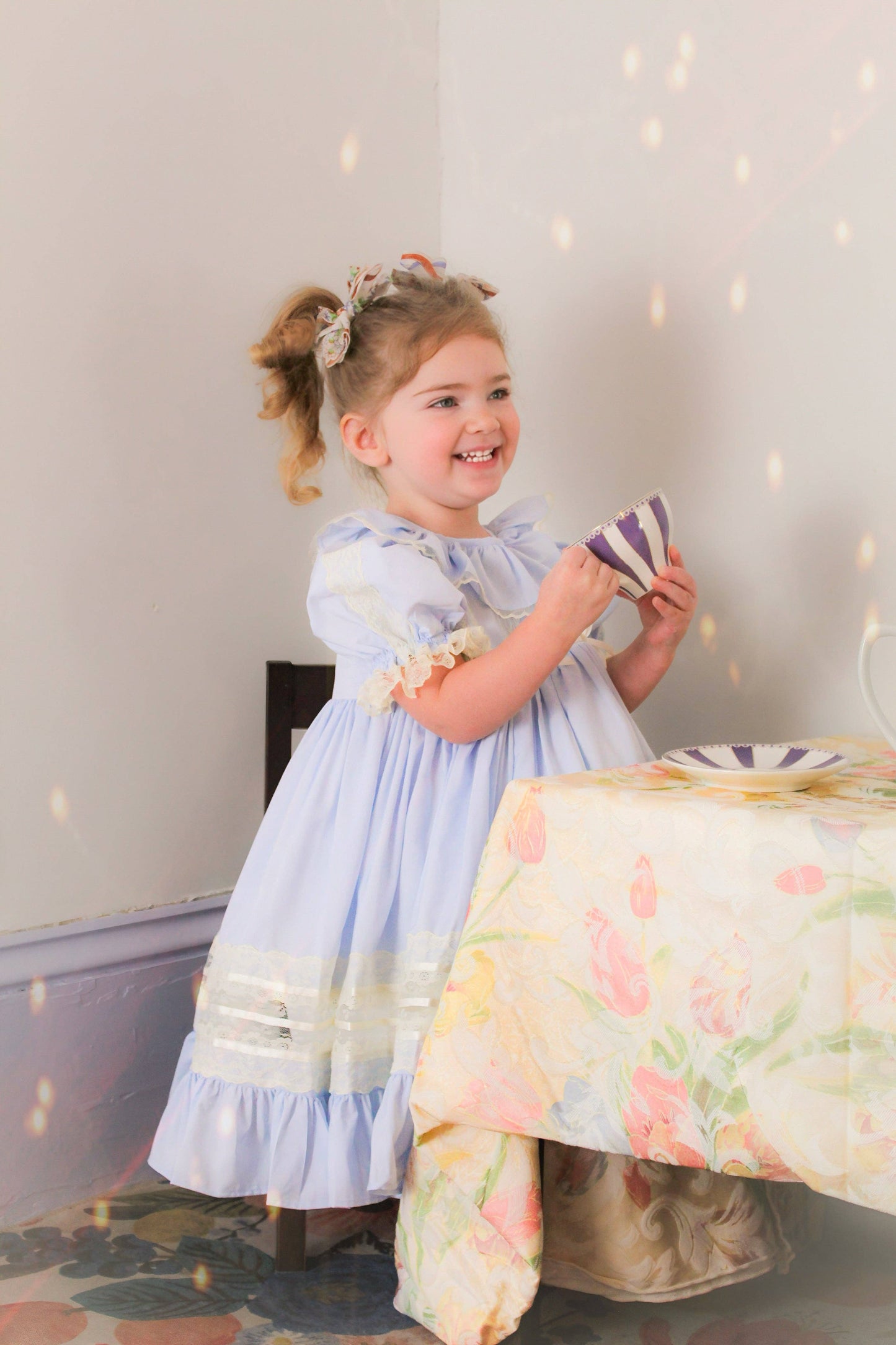 Celestine Heirloom Dress – Vintage Inspired Lace Boutique Girls Dress | Viscose Long Silhouette Heirloom Style