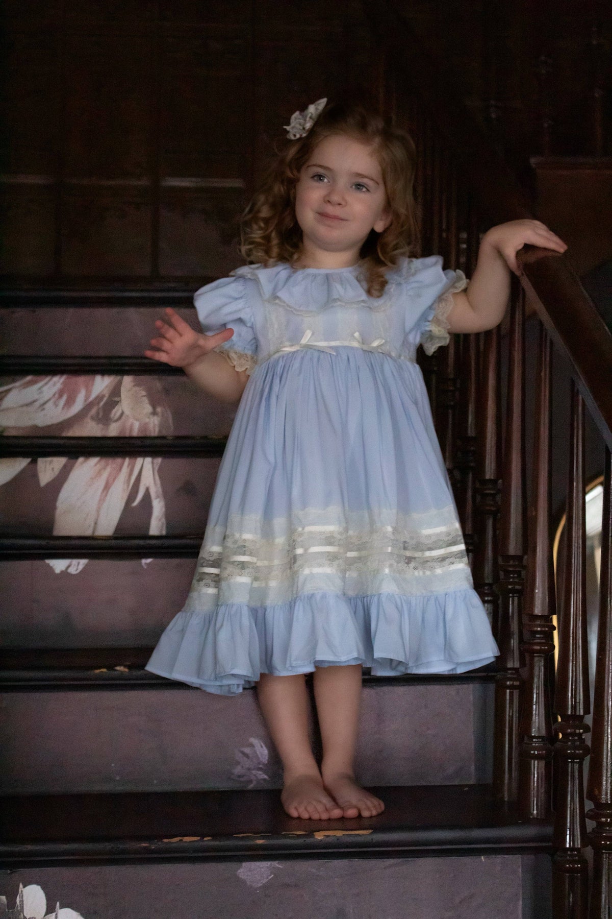 Celestine Heirloom Dress – Vintage Inspired Lace Boutique Girls Dress | Viscose Long Silhouette Heirloom Style
