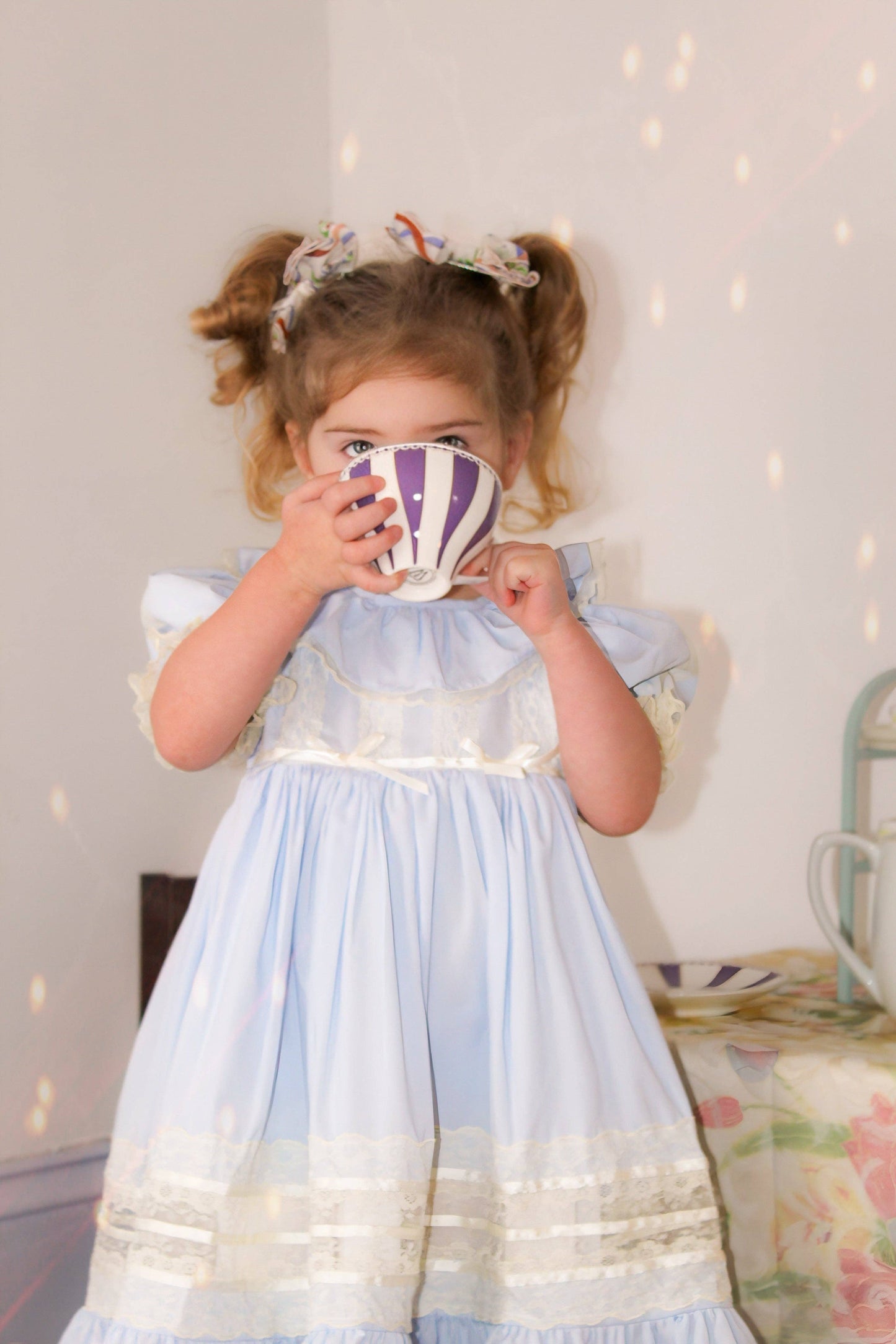 Celestine Heirloom Dress – Vintage Inspired Lace Boutique Girls Dress | Viscose Long Silhouette Heirloom Style