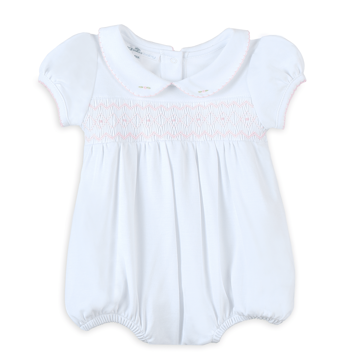 Lizzie's Classics Smocked Short Sleeve Bubble - Pink