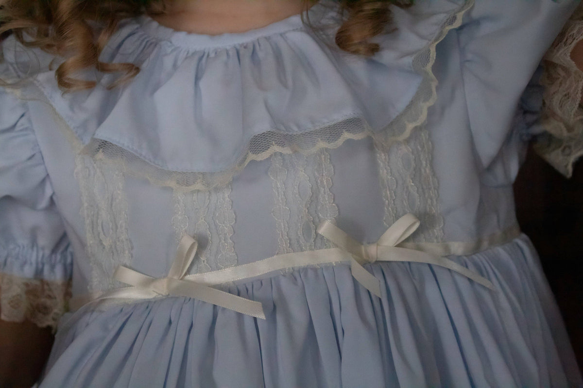 Celestine Heirloom Dress – Vintage Inspired Lace Boutique Girls Dress | Viscose Long Silhouette Heirloom Style
