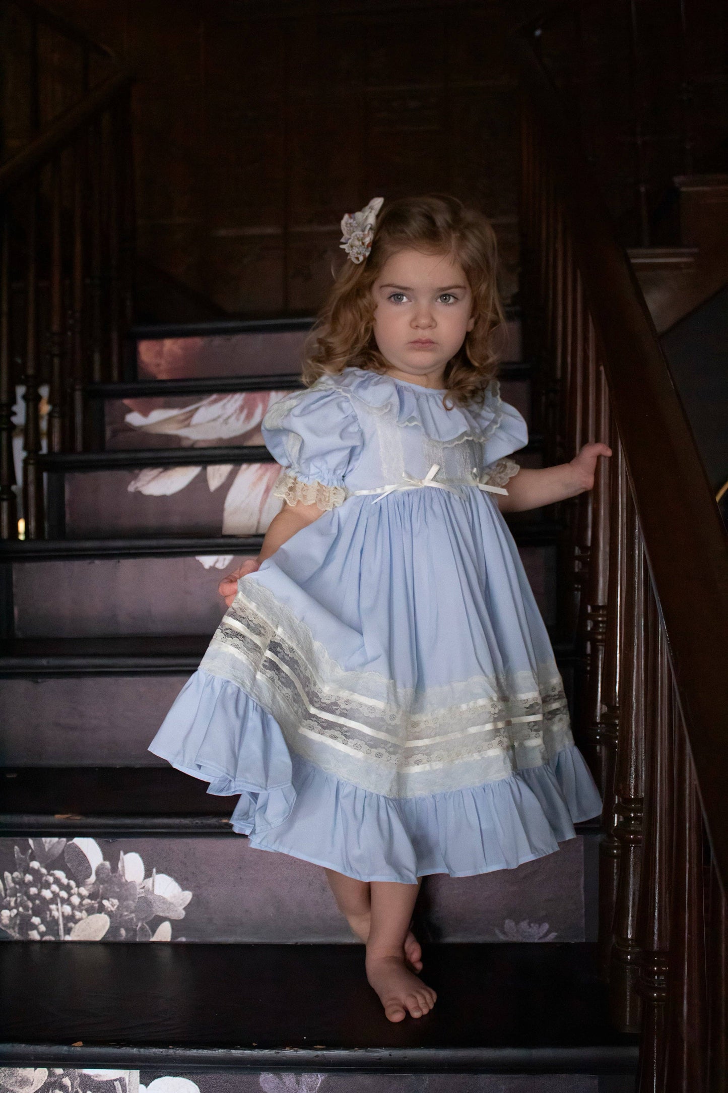 Celestine Heirloom Dress – Vintage Inspired Lace Boutique Girls Dress | Viscose Long Silhouette Heirloom Style