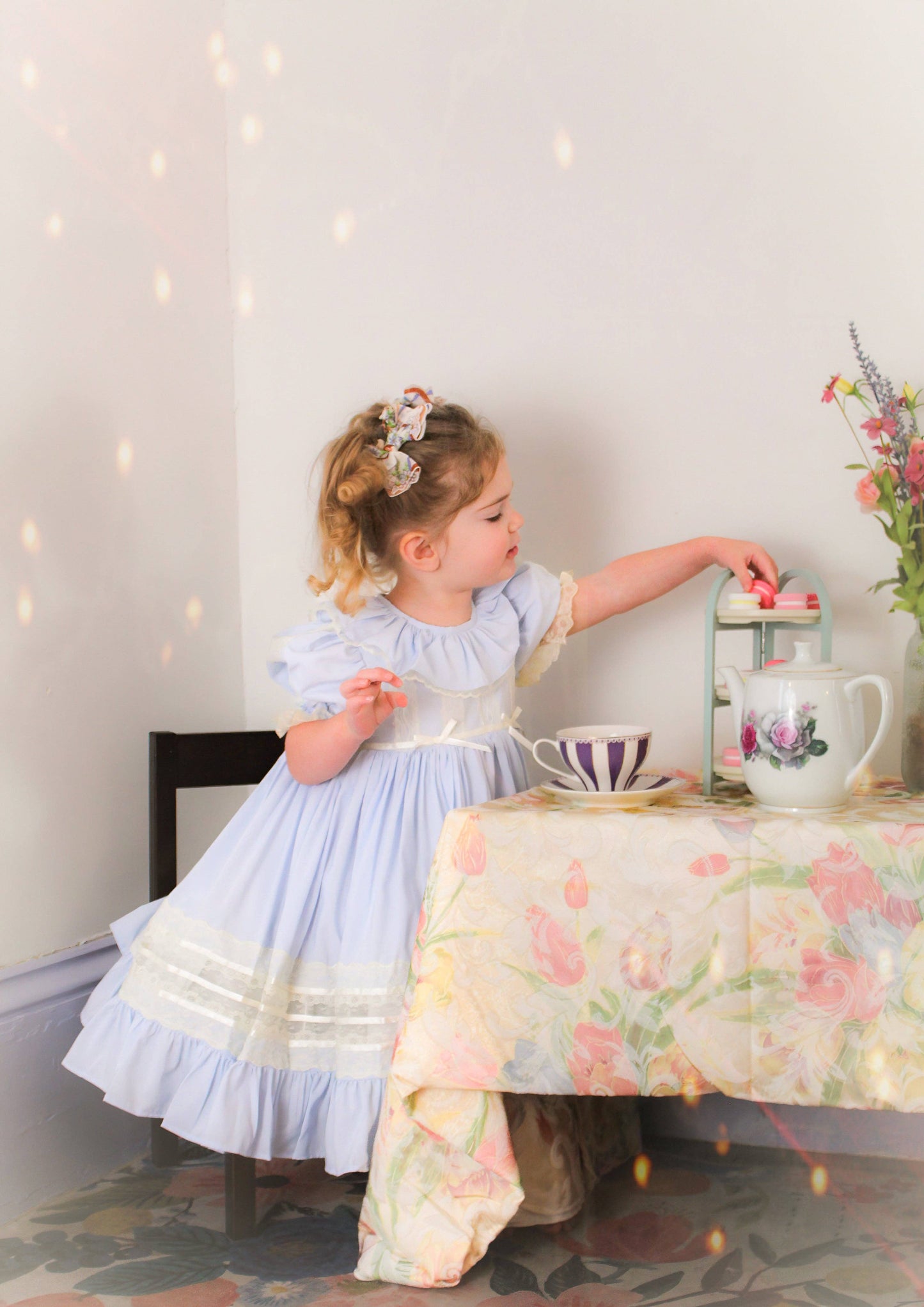 Celestine Heirloom Dress – Vintage Inspired Lace Boutique Girls Dress | Viscose Long Silhouette Heirloom Style