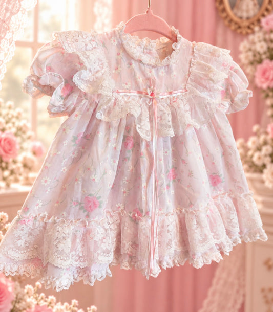 Vintage Hugs & Kisses dress 6-9 months