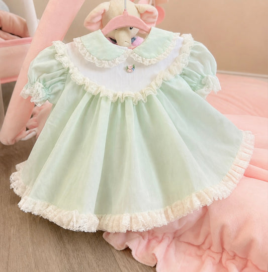 Vintage Bryan mint green dress 3-6 months