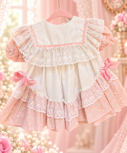 Vintage Peaches & Cream Dress 12 months