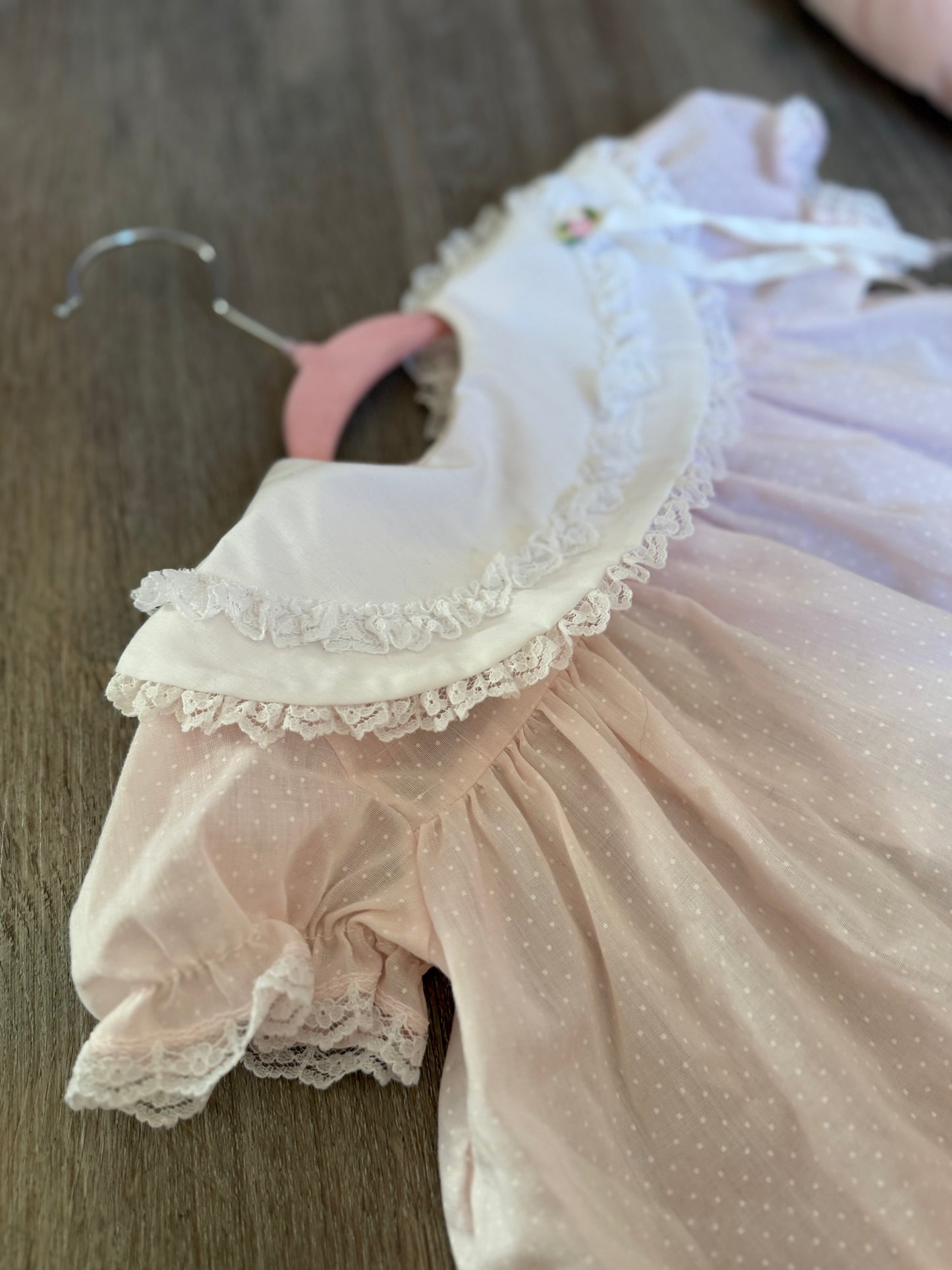 Vintage Pink frilly dress 12 months