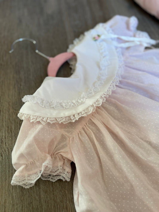 Vintage Pink frilly dress 12 months
