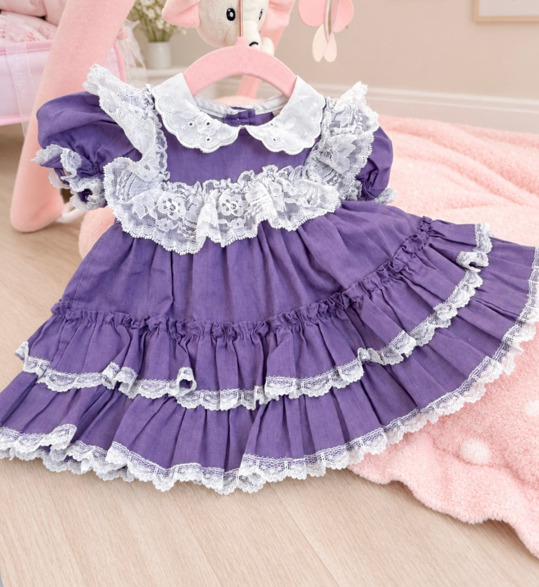 Vintage purple dress 6-9 months