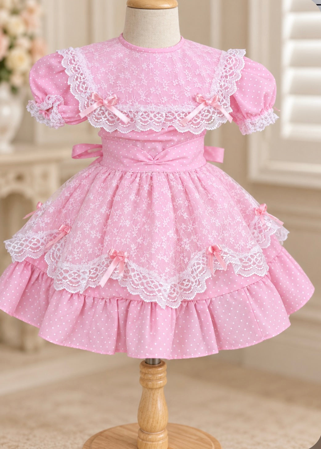 Vintage pink frilly dress 3T