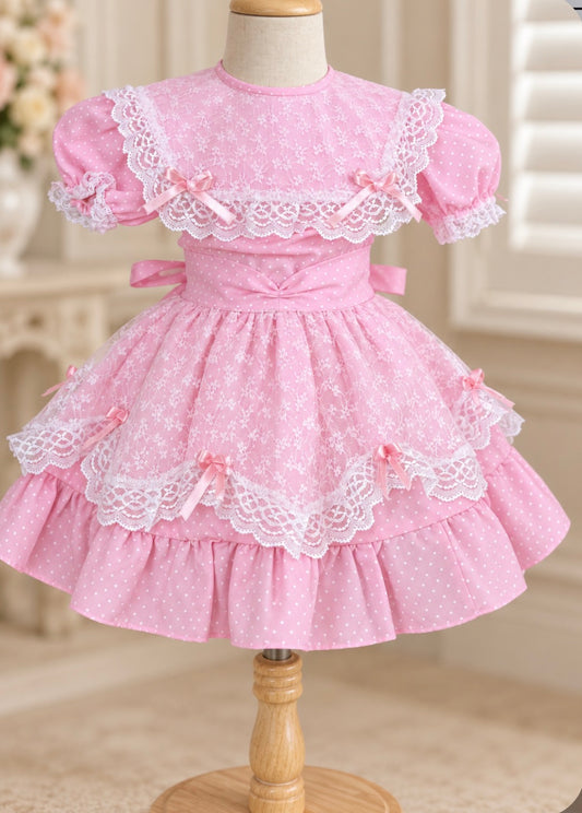 Vintage pink frilly dress 3T