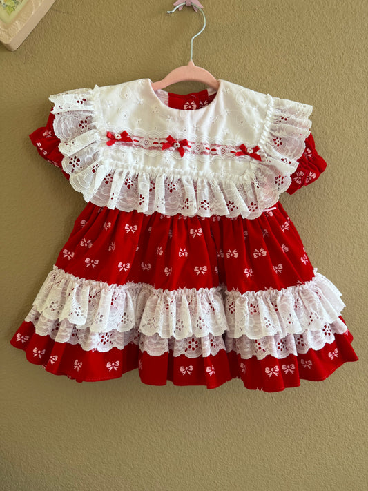 Vintage Fancy Girl Christmas dress 12 months