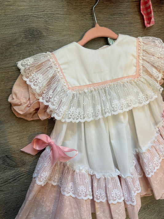 Vintage Peaches & Cream Dress 12 months