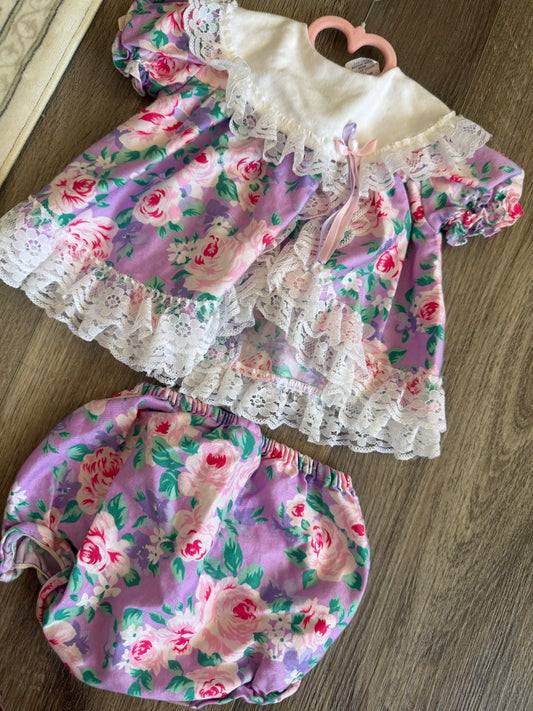 Vintage Floral dress 3-6 months