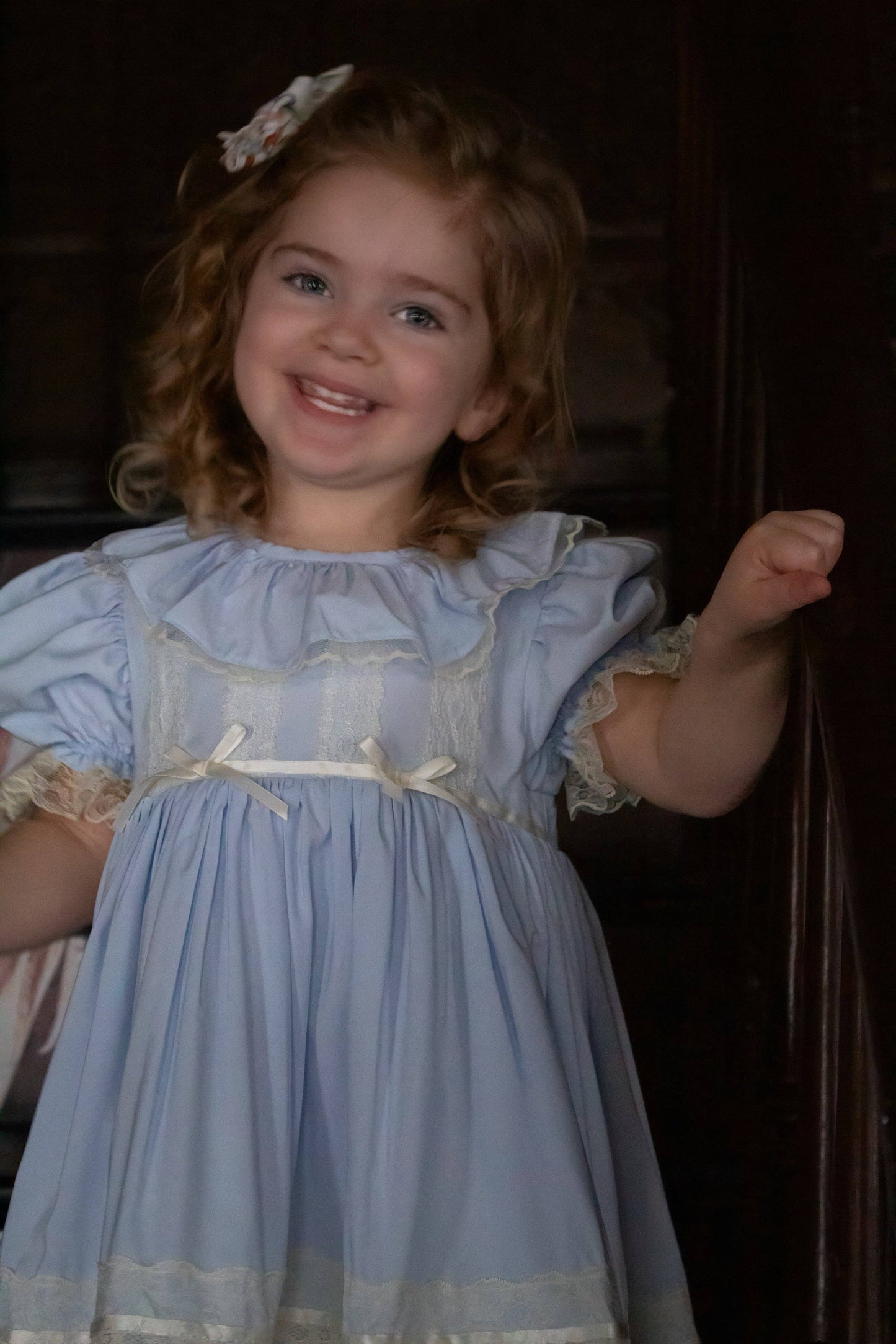Celestine Heirloom Dress – Vintage Inspired Lace Boutique Girls Dress | Viscose Long Silhouette Heirloom Style